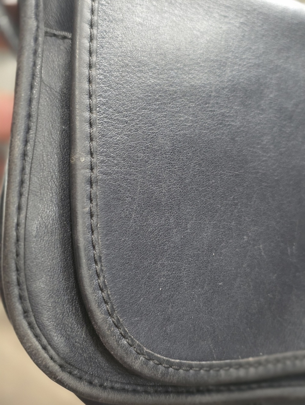 Vintage 90s COACH LUNE SADDLE BAG mini Classic Black Leather Crossbody Y2K - Picture 12 of 16